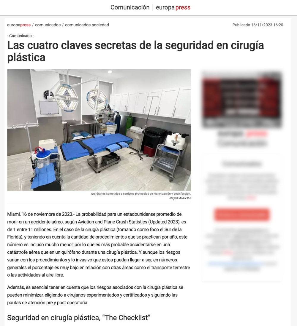 Four Secret Keys to Safety in Plastic Surgery