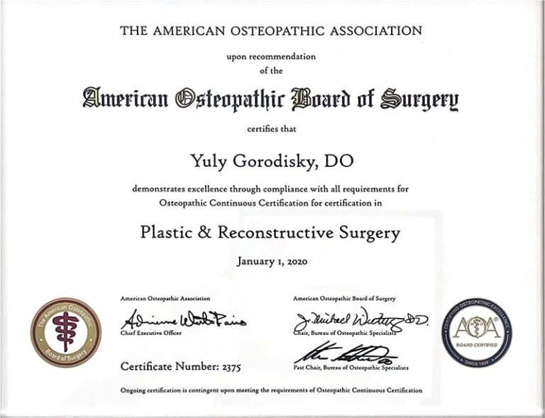 AOA board certification Gorodisky